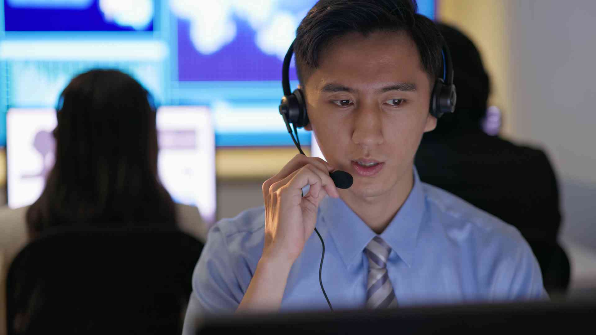 Male customer support representative.