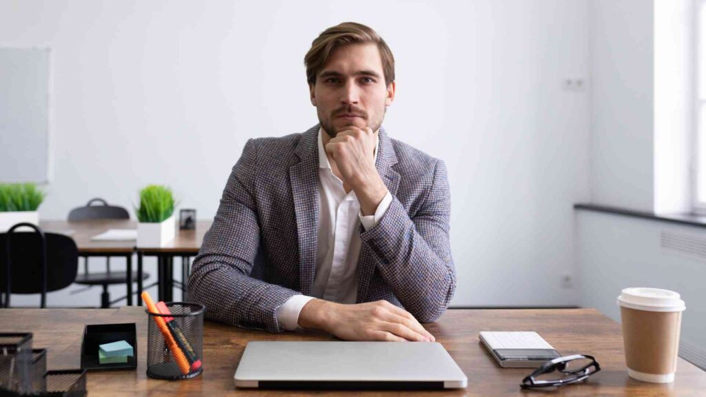 businessman thinking of ways to measure virtual assistant performance